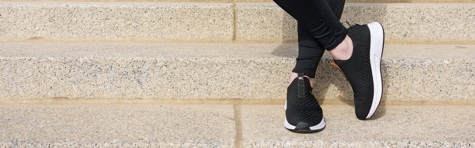 Homepage Banner KURU Athletic Shoes with Heel Pain Relief   ATOM Black Sneaker StoneSteps