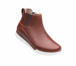 Toe touch view on KURU Footwear LUNA Women's Chelsea Boot in RichWalnut-SoftCream