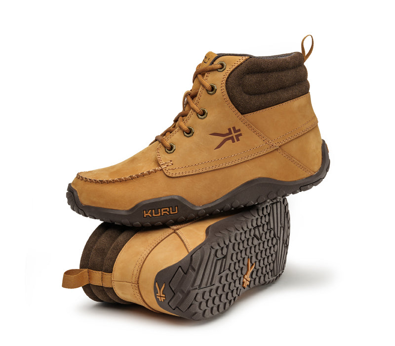 Stacked view of  KURU Footwear QUEST Men's Hiking Boot in GoldenWheat-WoodstockBrown