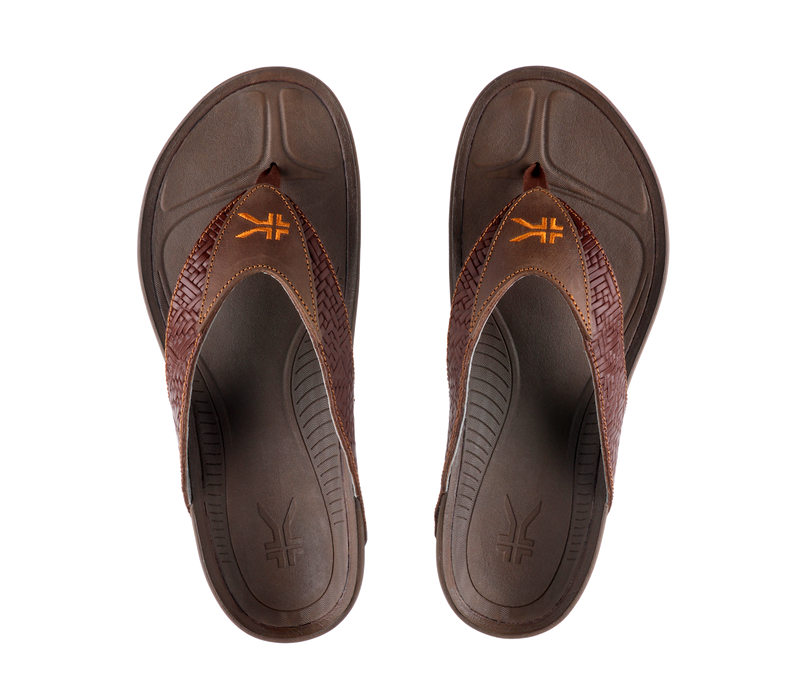 Top view of KURU Footwear KALA Men's Sandal in BahamaBrown