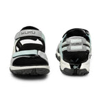 Front and back view on KURU Footwear TREAD Women's Sandals in MistBlue-VaporGray