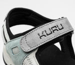 Close-up of the strap on the KURU Footwear TREAD Women's Sandals in MistBlue-VaporGray