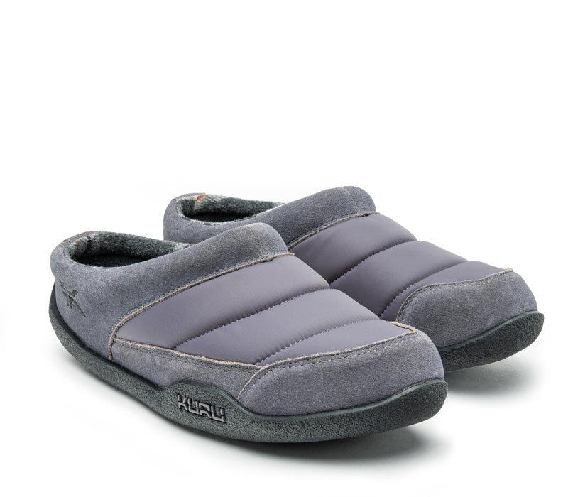 Side by side view of KURU Footwear DRAFT Men's Slipper in SlateGray-Black