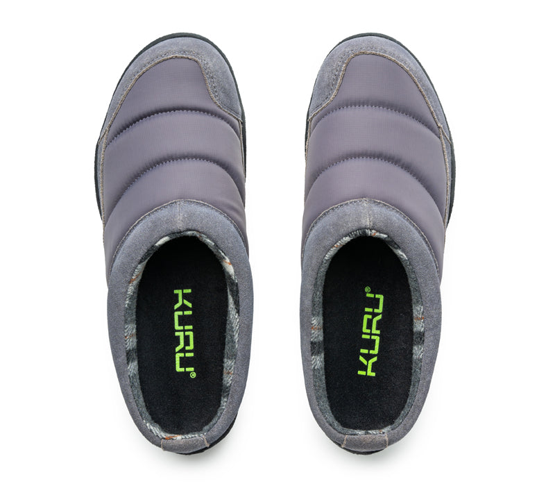 Top view of KURU Footwear DRAFT Men's Slipper in SlateGray-Black