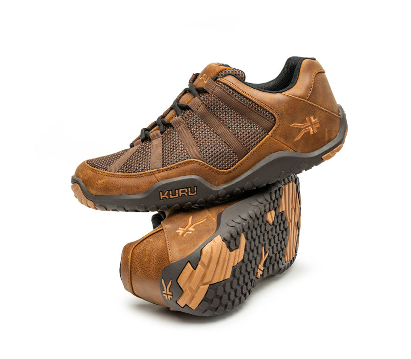 Stacked view of  KURU Footwear CHICANE Men's Trail Hiking Shoe in MustangBrown-ToffeeBrown