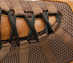 Close-up of the material on the KURU Footwear CHICANE WIDE Men's Trail Hiking Shoe in MustangBrown-ToffeeBrown