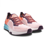 Side by side view of KURU Footwear FLUX Women's Sneaker in OrangeSherbet-CalypsoBlue