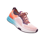 Toe touch view on KURU Footwear FLUX Women's Sneaker in OrangeSherbet-CalypsoBlue