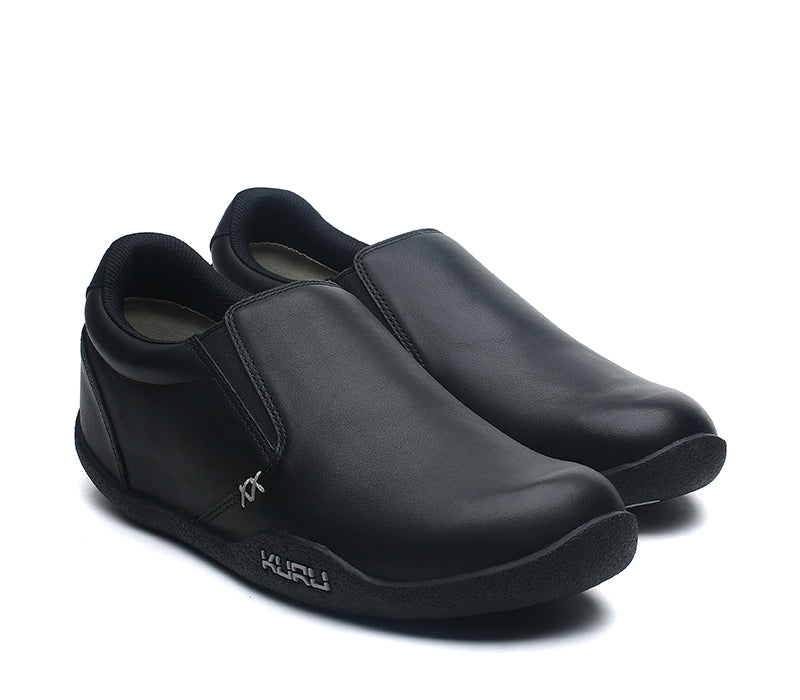 Side by side view of KURU Footwear KIVI Women's Slip-on Shoe in JetBlack-FogGray