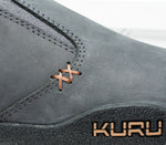 Close-up of the material on the KURU Footwear KIVI Women's Slip-on Shoe in LeadGray-Tan