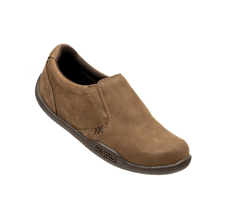 Toe touch view on KURU Footwear KIVI Men's Slip-on Shoe in Warmstone