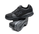 Stacked view of  KURU Footwear QUANTUM Men's Fitness Sneaker in JetBlack-Charcoal