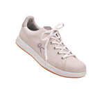 Toe touch view on KURU Footwear ROAM Women's Classic Court Sneaker in Sand