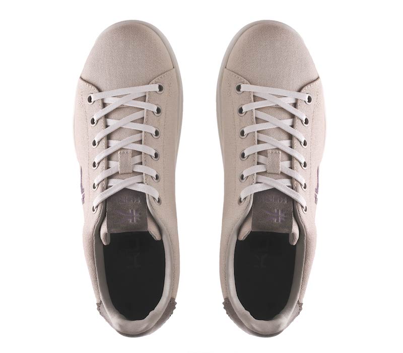 Top view of KURU Footwear ROAM Women's Classic Court Sneaker in Sand