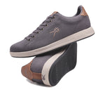 Stacked view of  KURU Footwear ROAM Men's Classic Court Sneaker in SmokeGray-Sand