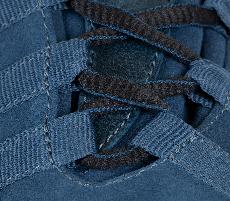 Close-up of the material on the KURU Footwear CHICANE Women's Trail Hiking Shoe in MountainBlue-Black