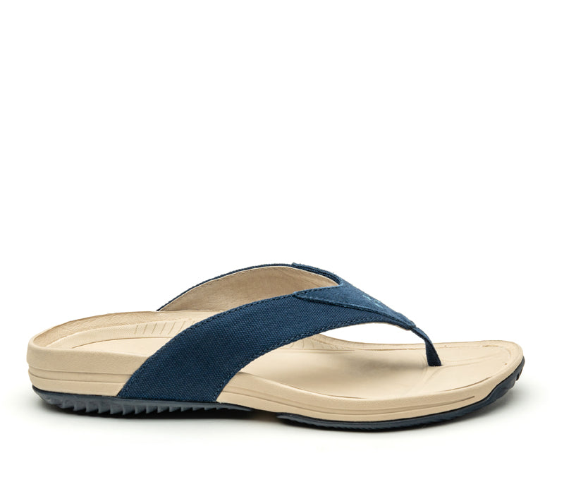 Outside profile details on the KURU Footwear KALA Women's Sandal in IndigoBlue